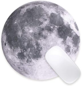 Round Cloth Mouse Pad with Non-Slip Rubber Base – 8.66 Inch, Grey