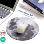 Round Cloth Mouse Pad with Non-Slip Rubber Base – 8.66 Inch, Grey