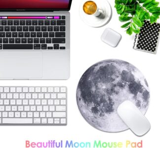 Round Cloth Mouse Pad with Non-Slip Rubber Base – 8.66 Inch, Grey
